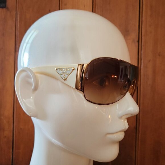 Prada Wraparound Sunglasses SPR 57L ZVA-6S1 120 3N, Authentic